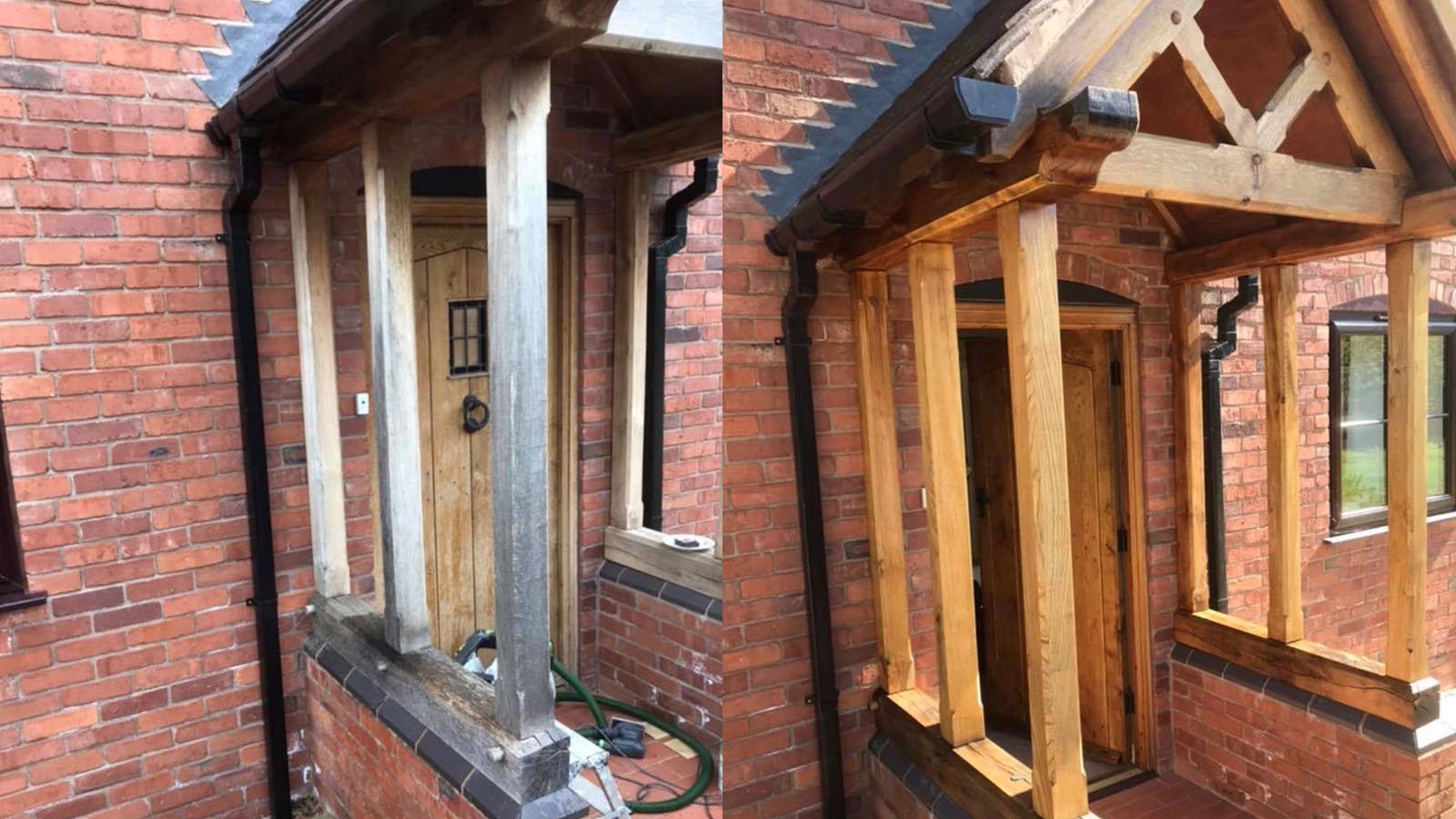 Porch transformation of a family home.